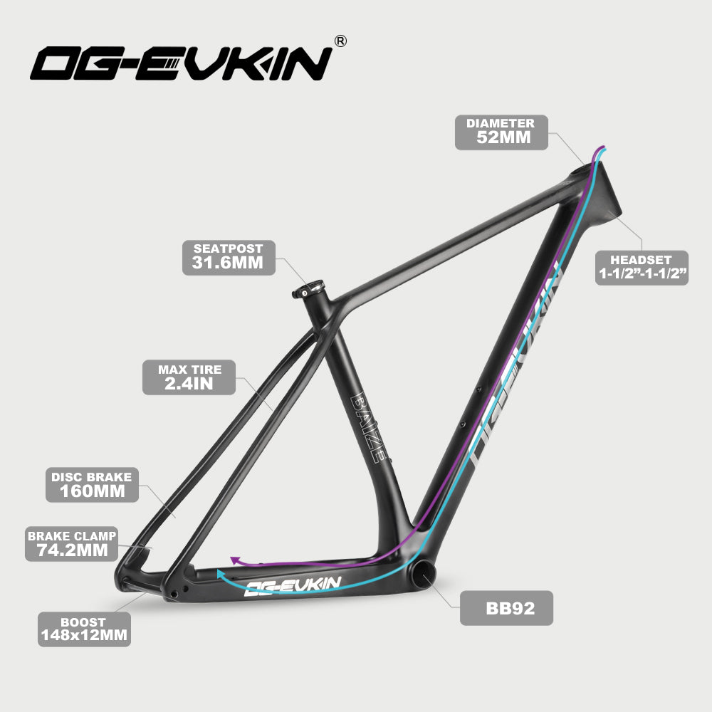 OG-EVKIN BAIZE MTB Carbon Mountain Bike Frame