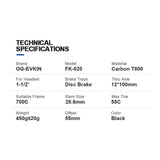 FK-020 Gravel Fork Carbon Fiber Tapered Gravel Bicycle Front Fork