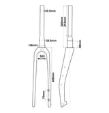 FK-KYLINPRO Gravel Fork Carbon Fiber Tapered Gravel Bicycle Front Fork